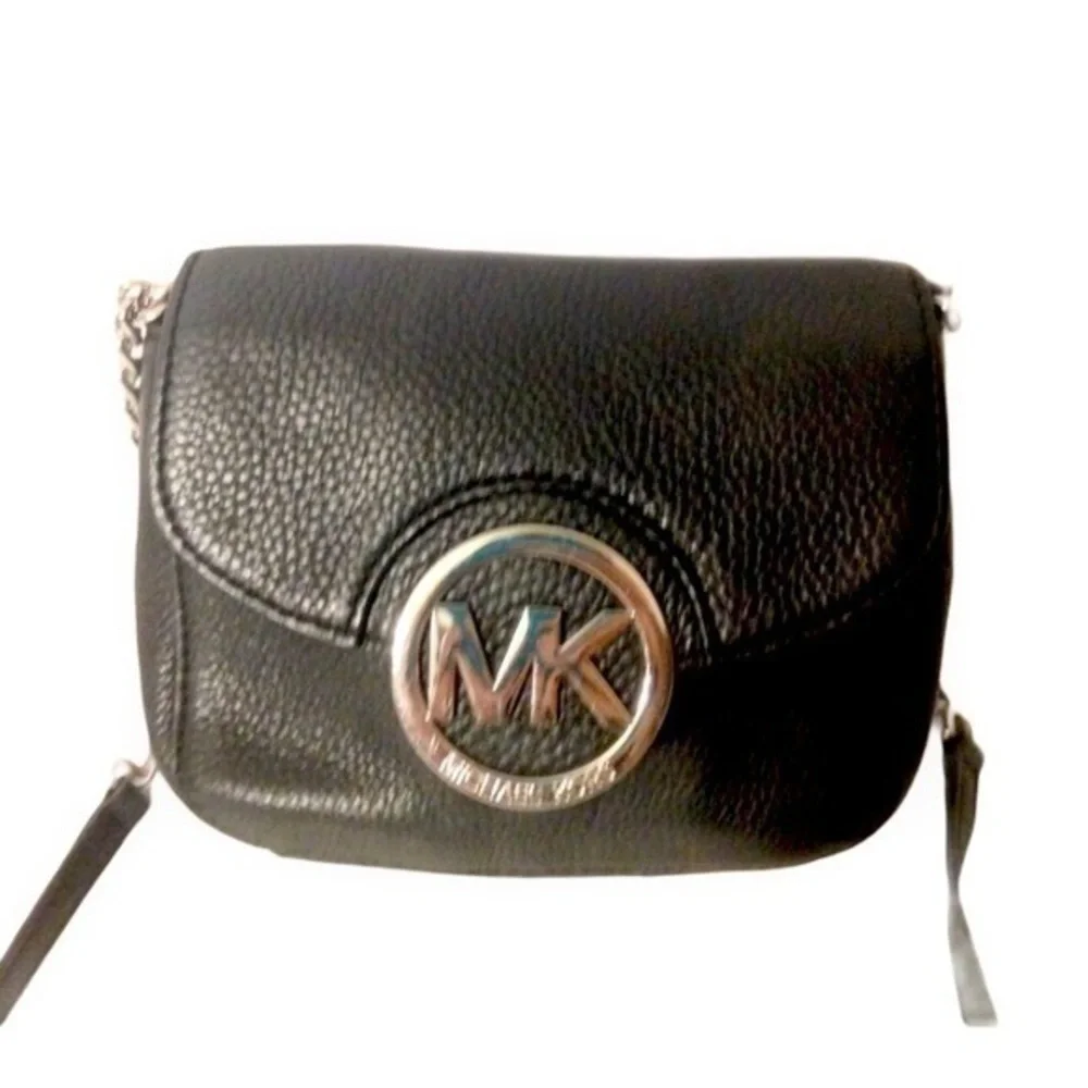 Michael Kors black leather crossbody bag